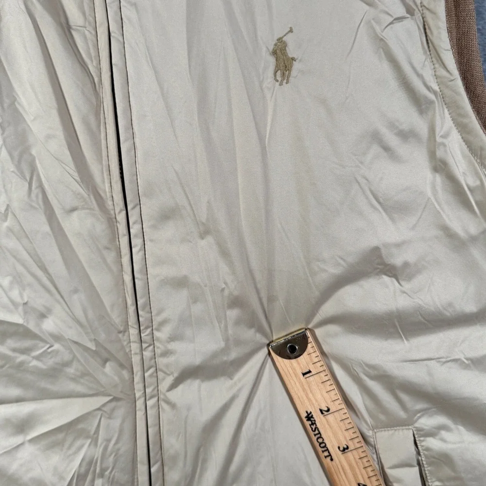 Ralph Lauren Vest Mens M Camel Reversible Hybrid Performance Wool Full Zip $248*
